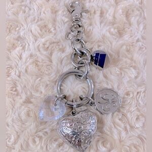 Kathy Van Zeeland Puffy Heart Silver Tone Purse Charm